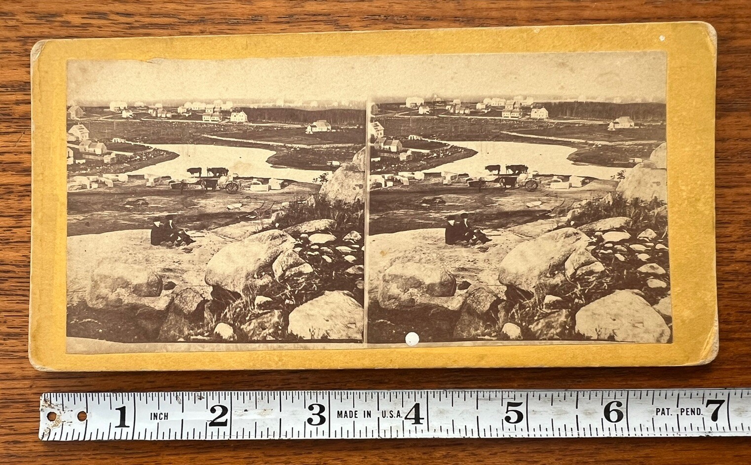 Antique Stereoview Comforth Granite Quarry Fox Island Maine Now