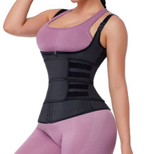 Latex Waist Trainer Sweat Vest Waist Cincher Underbust Corset Adjustable 3XL