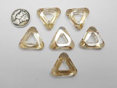 Crystal Golden Shadow (20mm) Swarovski 4737 Triangle Pendant Frame