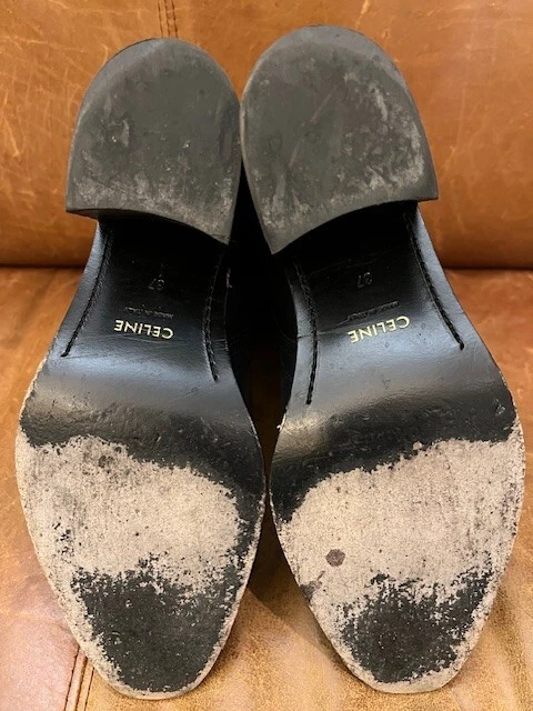 Stivaletti CELINE Jodhpur con fibbia laterale in pelle nera taglia 37 con sacchetto antipolvere