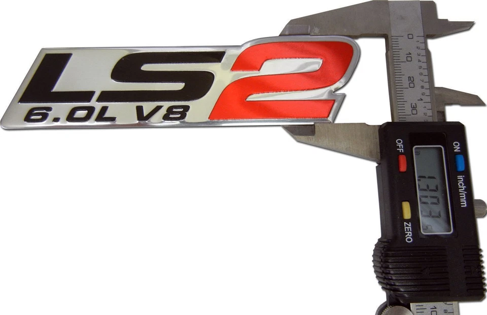 2x LS2 Emblem 6.0L V8 Engine Emblems Badge for Gm Chevy Chevrolet Pair Red - Image 3 of 3