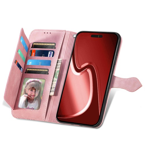 Zip Wallet Case Leather Flip Cover For iPhone 16e 16 15 14 13 12 11 Pro Max 8 7 - Picture 35 of 60