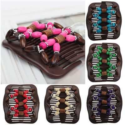 Trend African Hairclip Haarklammer Butterfly Haarkamm Holzdesign mit ornamenten