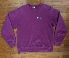 Vintage Champion Crewneck Sweatshirt Embroidered Large Made In USA Spellout