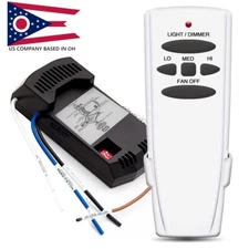 Ceiling Fan Remote Control Replacement for Harbor Breeze Hampton  3 Speed Dimmer