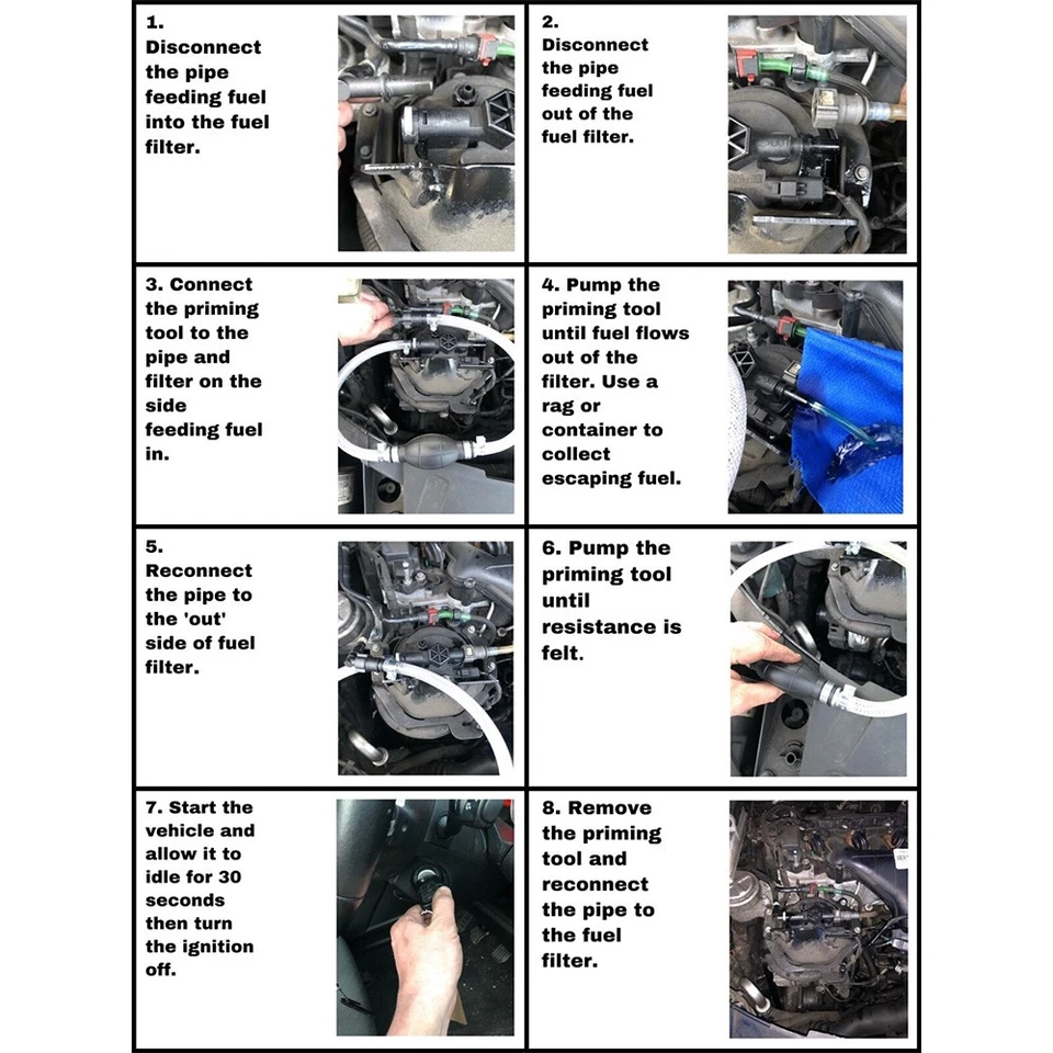 Diesel Fuel Hand Priming Bleeding Pump Tool For Ford PSA Land rover Jaguar Volvo - Image 2 of 4