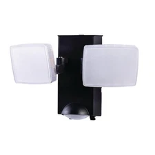 Defiant 270° Black Motion Sensor Outdoor Dusk to Dawn 2-Head LED Flood Light