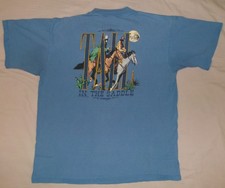 Vtg 90s WRANGLER JEANS T SHIRT XL 1992 TALL IN THE SADDLE USA MADE SINGLE STITCH