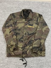 BEIMAR Jacket Mens Large Green Camo Windbreaker Collared Lined Pockets Elastic