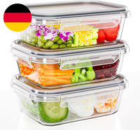 Frischhaltedosen Glas Mit Deckel, 1040Ml Meal Prep Boxen 3Er-Set, Tupperdosen Se