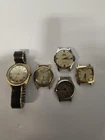 Vintage Mens Wristwatch Lot of 5 Not Running, Timex, Green,  Bulova,  Mido