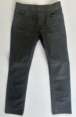 John Varvatos Wight Skinny Jeans W30 L30 Dark Brown Waxed Denim Stretch RRP £220