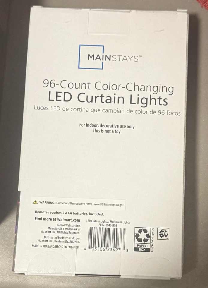 96-Count Indoor Curtain Lights,Color Changing LED Light Bulbs~Usb Cord w/Remote - Image 2 of 2