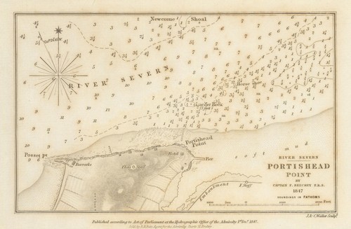 River Severn — Portishead Point by Captain Frederick William Beechey 1847 map