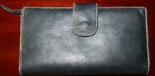 Vintage Liz Claiborne Blue Leather Clutch/Wallet with Check Book