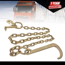 NEW 5/16 x 6 FT G70 Tow Chain 15" J Hook R J T Cluster Hook Recovery Wrecker