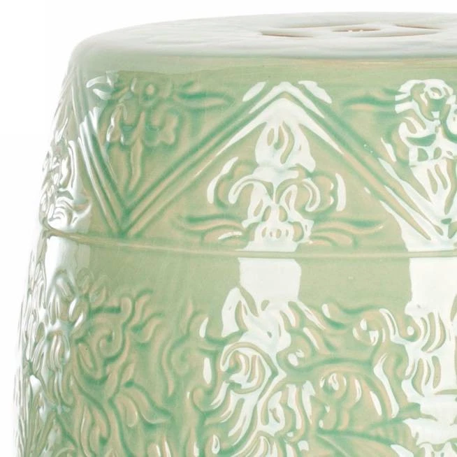 Safavieh Lotus Lime Green Ceramic Garden Stool - Image 2 of 3