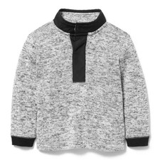 NWT Janie and Jack Half Snap Fleece Sweater Heather Grey 6-12 mos