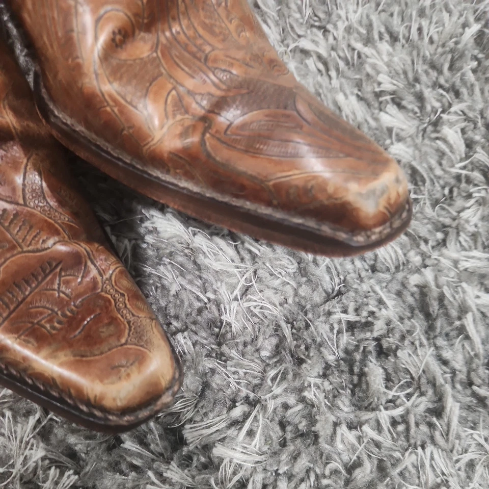 Botas occidentales Antonio Melani Cassidy marrón tooled de cuero floral #9 Foto 4 de 4