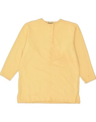 EDDIE BAUER Damen Oversize Sweatshirt Pullover UK 10 Small Gelb Baumwolle AD12