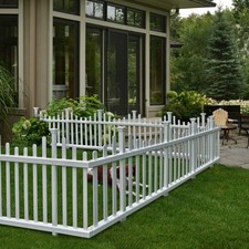 No Dig Madison Vinyl Picket Fence 30" x 56.5" 2 Panels Easy Install for Garden
