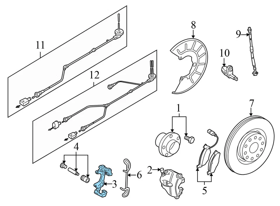 2005-2014 VW JETTA - Front Brake Caliper Carrier 5N0615125 - Image 3 of 4