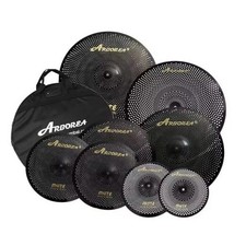 Low Volume Cymbal Pack 8pcs Quiet Practice Cymbals 10"12"14"16"18"18"20" Black