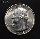 1935 Washington Quarter "AU++"