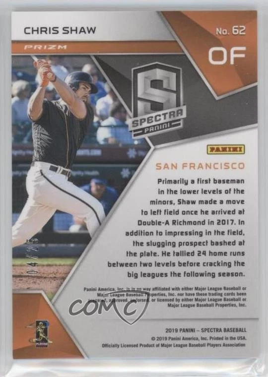 2019 Panini Chronicles Spectra Red Mosaic Prizm /25 Chris Shaw #62 Rookie RC - Image 2 of 2