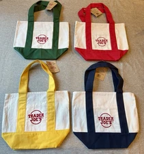 TRADER JOE'S Mini Limited Ed Canvas Tote Bag SET of 4 2025 NEW All 4!