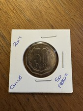 📕2017 CHILE 50 PESOS COIN SANTIAGO MINT BERNARDO O’HIGGINS INDEPENDANT LEADER📕