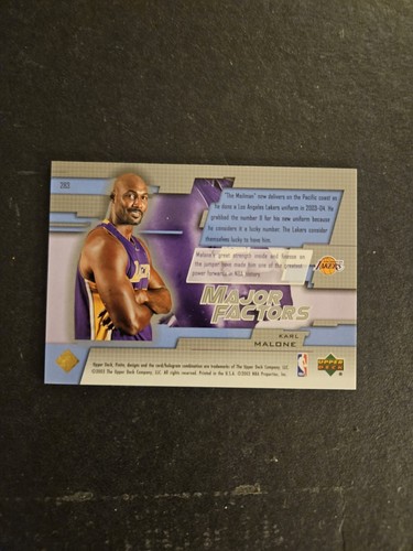 2003-04 Upper Deck Finite #283 Karl Malone Gold #47/50 - Bild 2 von 2