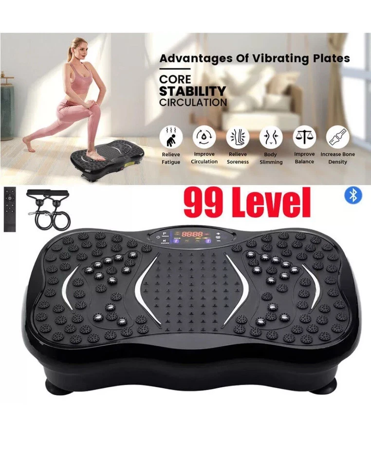 Vibration Plate Fitness Platform Body Shaker Machine Exercise Home Gym Uk In Red - Image 4 of 4