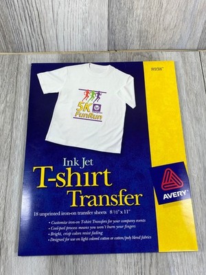 Avery 8938 T Shirt Transfers for use w/Ink Jet Printer 16 Sheets 8.5x 11 *READ*