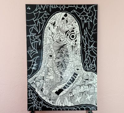 #ad Starving artist original street art graffiti style trippy Duce OOAK reaper $425.00