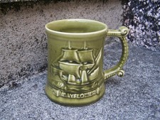 Devonway Kingsbridge Pottery Mayflower Commerative Tankard in Olive Green Glaze