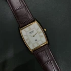 Vintage Seiko Slim Quartz Barrel White Face 30MM Case Japanese Mens Watch H97