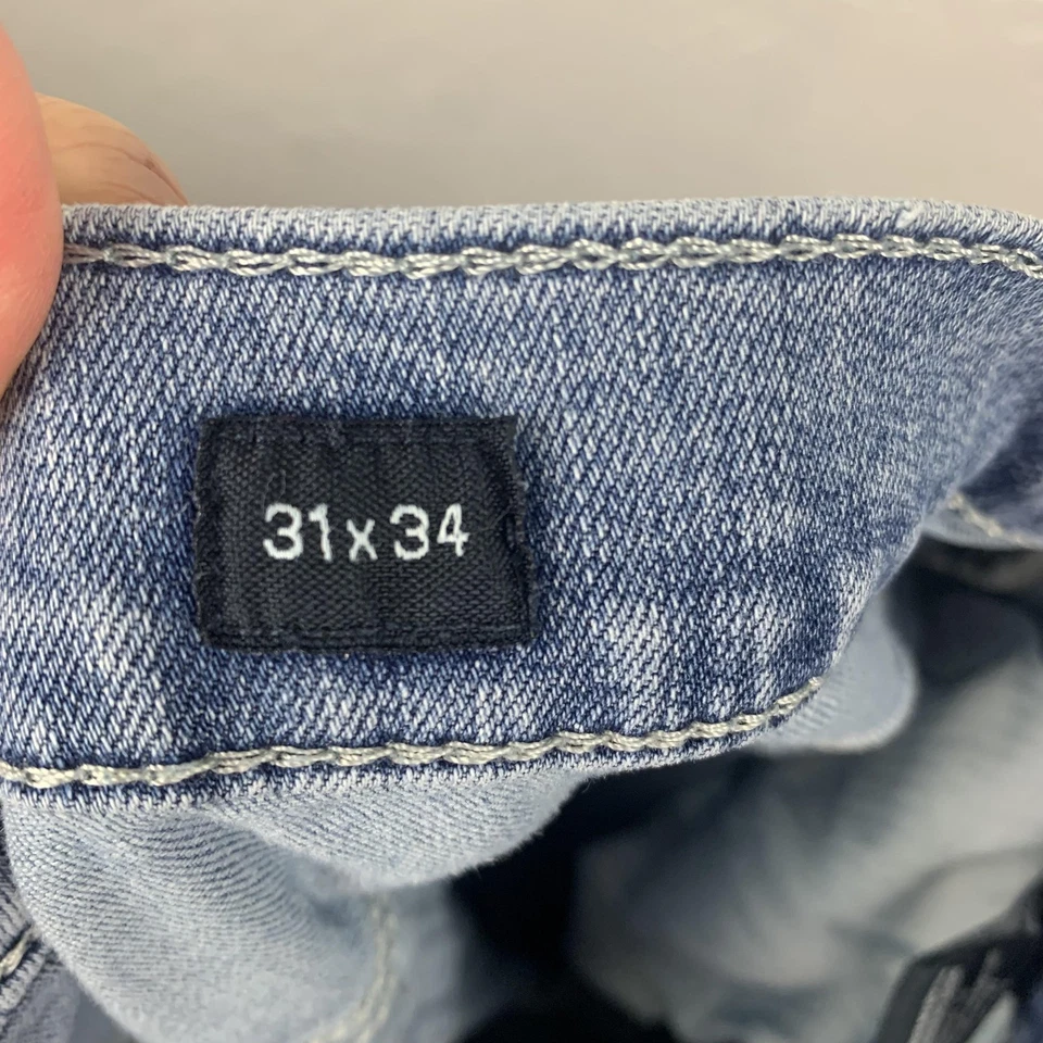 BKE Jake Straight Jeans Mens 31x34 Blue Light Wash Stretch Denim Five Pocket - Image 4 of 4