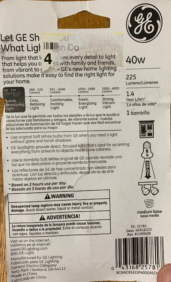 GE Soft White 40W Light Bulb Indoor Spotlight-Brand New-SHIPS N 24 HOURS - Image 2 of 2