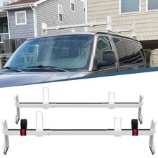 Van Roof Ladder Rack 2 Bar Set Adjustable Length 41.5- 70 Universal Fit...