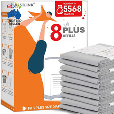8 Pack Refills Compatible with DEKOR plus Diaper Pails | 20% Extra Length Diaper