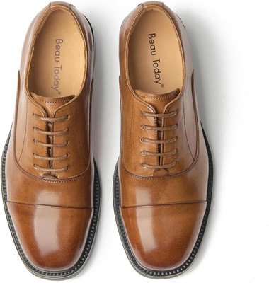 BEAU TODAY Women's Oxfords Dress Shoes, Leather Lace-Up for Women,... 