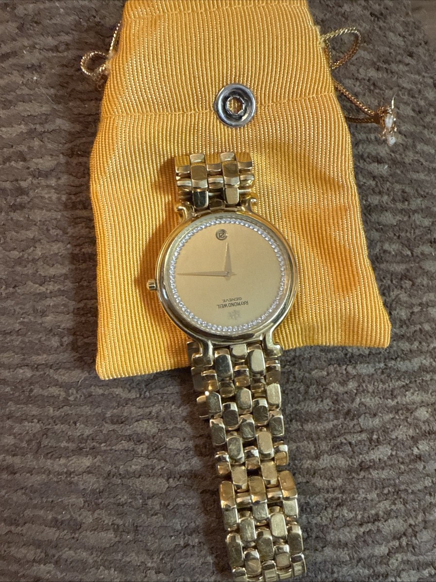 不動品　レイモンドウィル メンズ 18K GOLD ELECTRO PLATED Raymond Weil Men's Watch Geneve 18k Gold Electroplated 10m