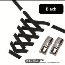 1Pair No-Tie Shoelaces with Buckles for Sneakers Sports Shoes