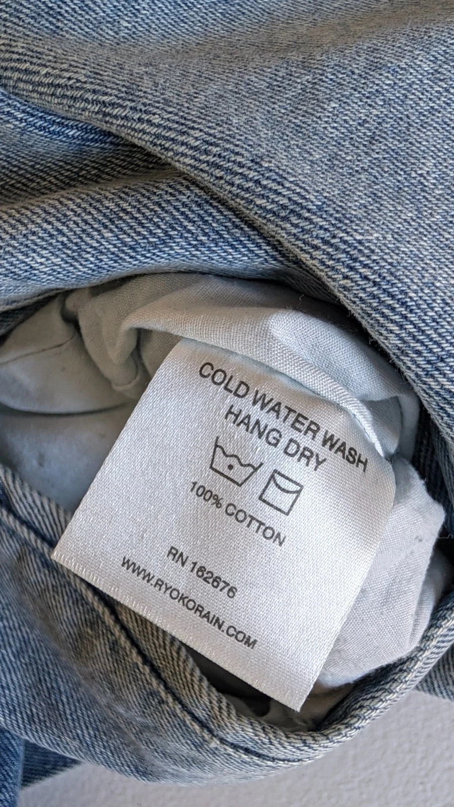 Ryoko Rain Reversible Rose Denim Work Jacket Faded Blue Embroidered Unisex XL - product detail image 10