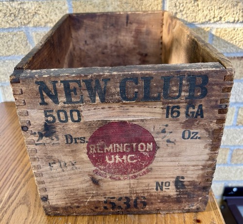 Antique Remington Wooden Ammunition Crate Box All Original Condition.