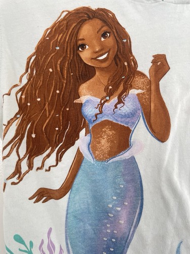 Disney The Little Mermaid Kids Girls Cotton Blend Sleeveless Hooded Shirt Mint M - Picture 3 of 9
