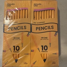 E-Clips USA Pre-Sharpened #2 HB Pencils 10ct 60 Pack Lot (600 Pencils)