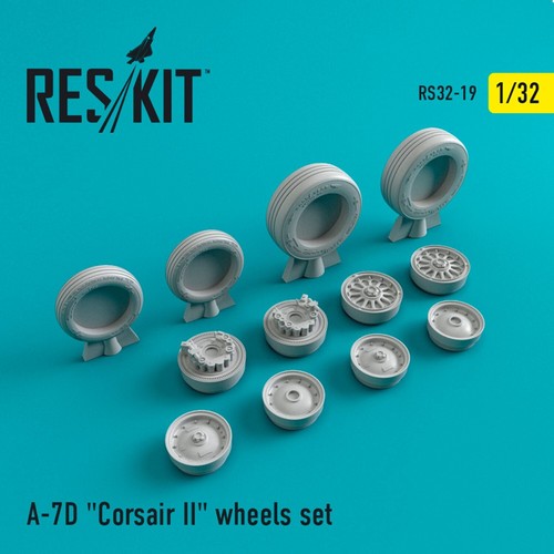 Juego de ruedas A-7D "Corsair II" para kit modelo plástico ResKit RS32-0019 escala 1:32 - Imagen 12 de 12