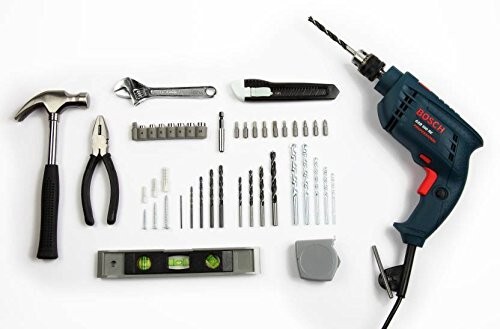 Bosch Professional GSB 500 RE Corded-Electric Drill Tool Set, 10